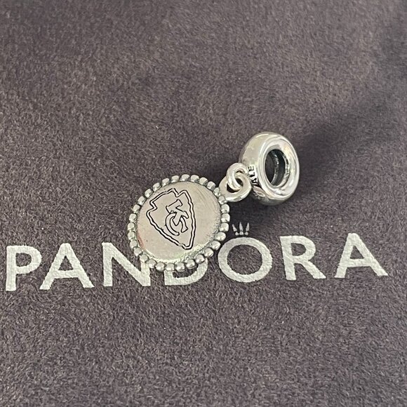 Pandora Kansas City Chiefs Football Arrowhead Dangle Charm Womens - Picture 3 of 4